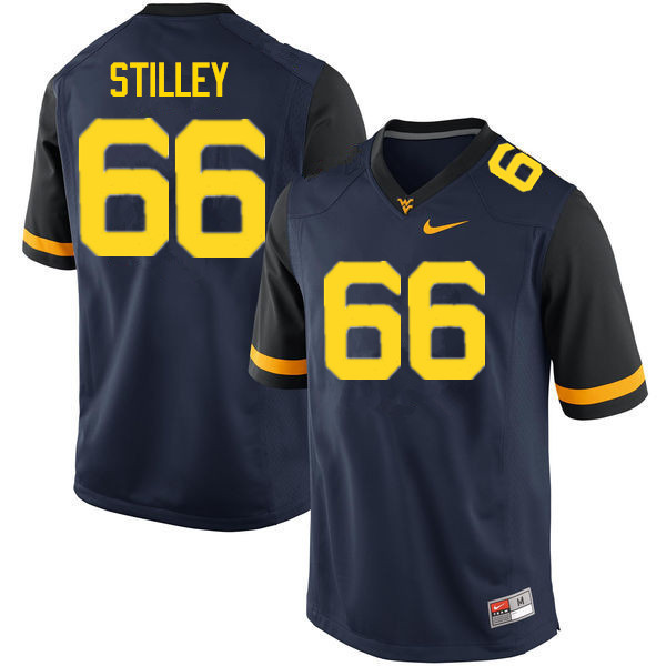 NCAA Men's Adam Stilley West Virginia Mountaineers Navy #66 Nike Stitched Football College Authentic Jersey GF23G08NX